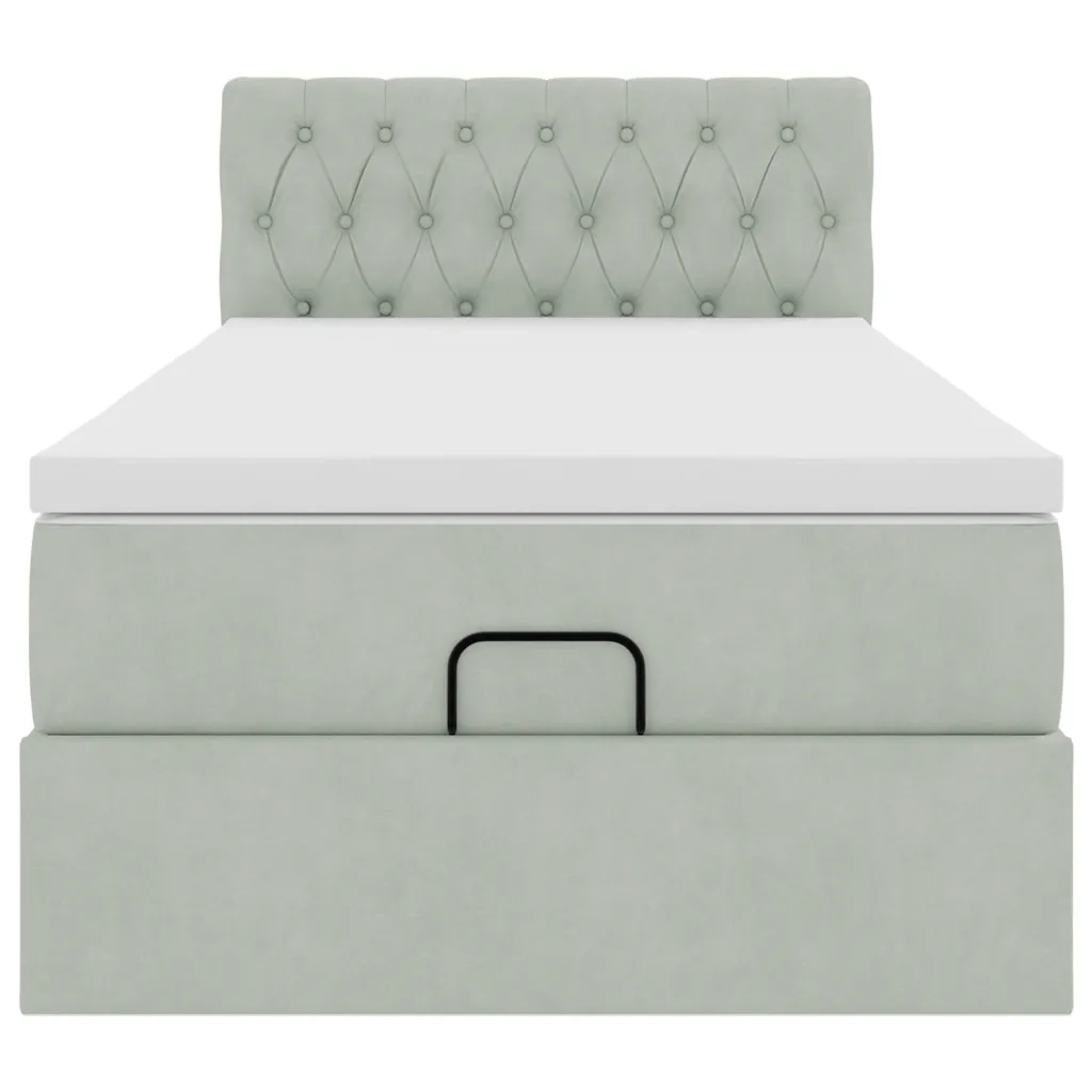 Struttura Letto Pouf con Materasso 80x200 cm in Velluto 3311807