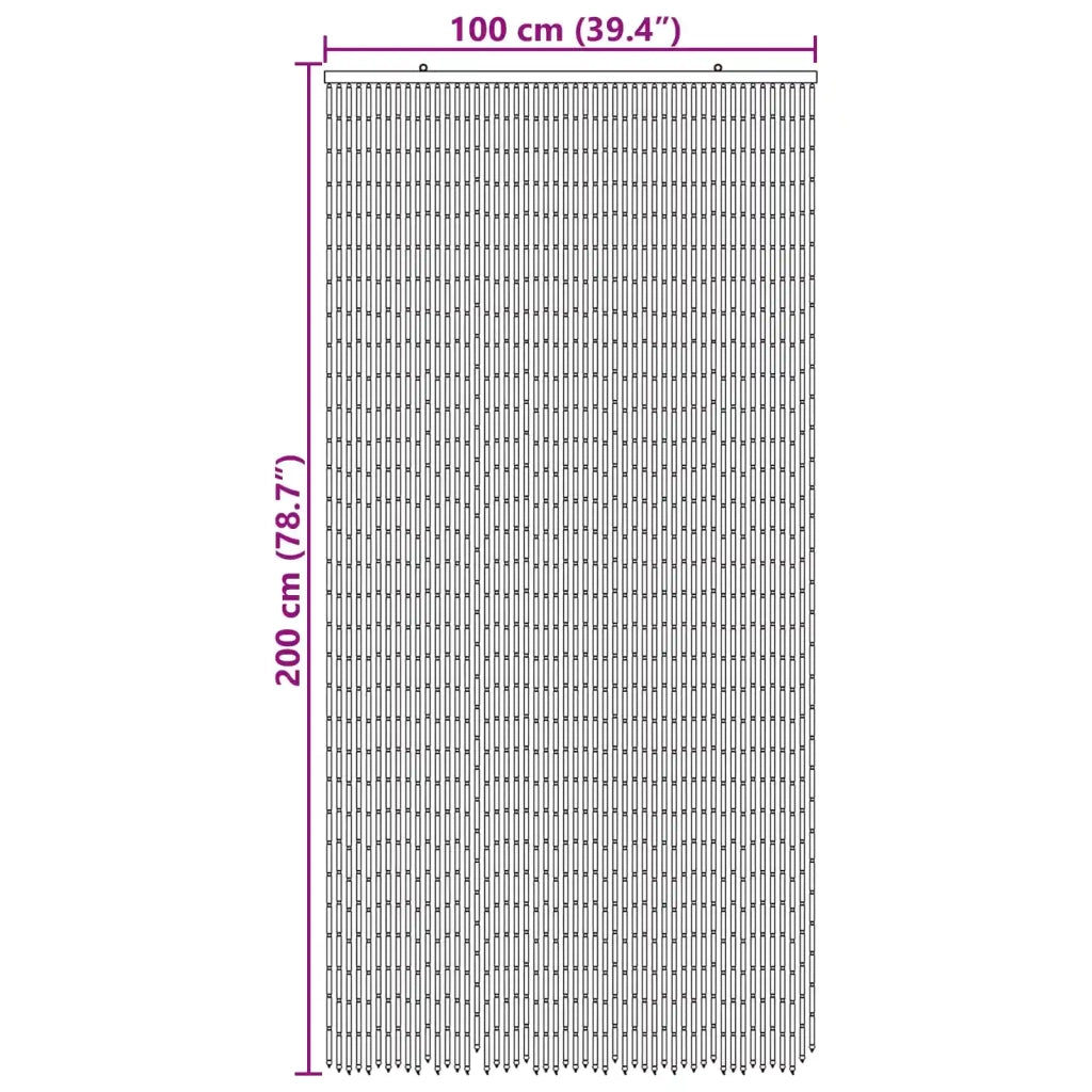 Tenda per Porta Antinsetti multicolore 100 x 200 cm Bambù