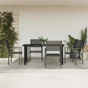 Set da Pranzo da Giardino 5 pz Nero in Acciaio e Textilenecod mxl 125028