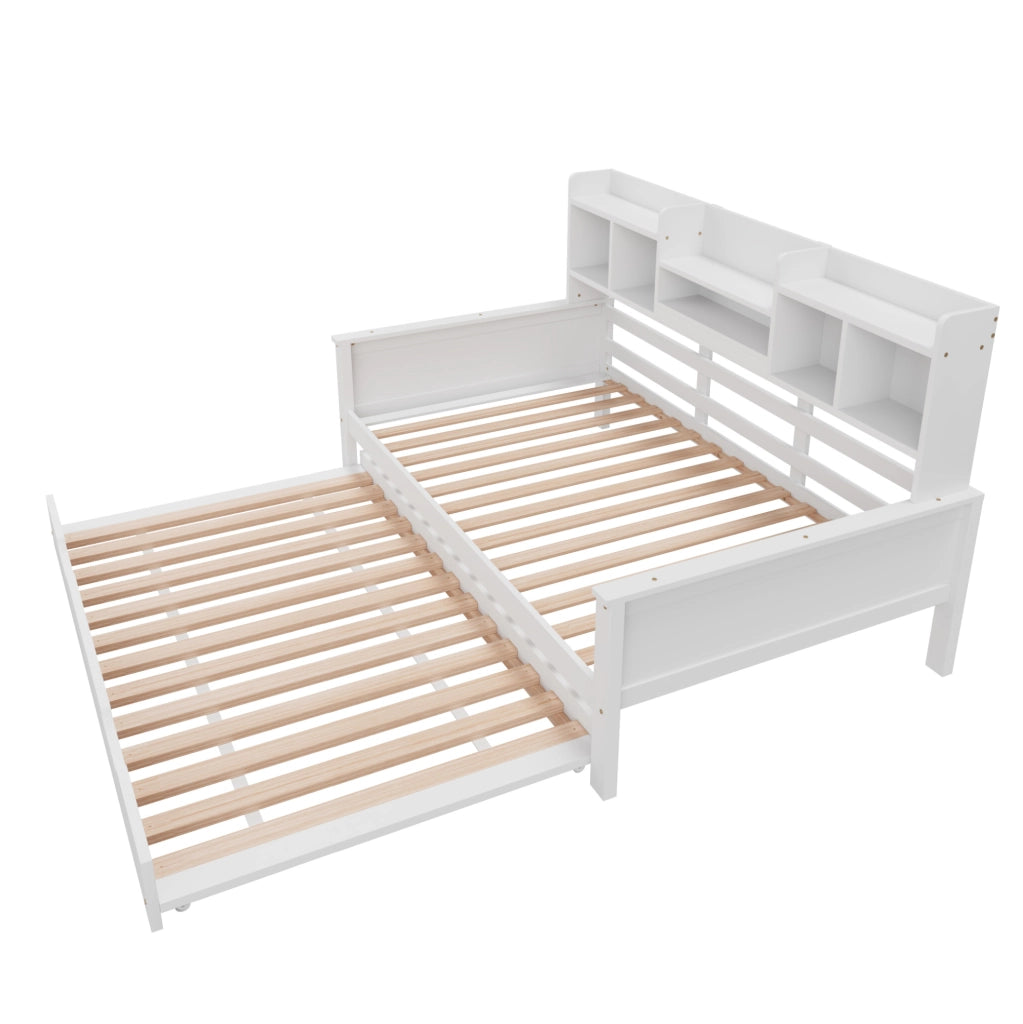 Divano letto multifunzione estraibile 90x200 cm con vano portaoggetti; bianco