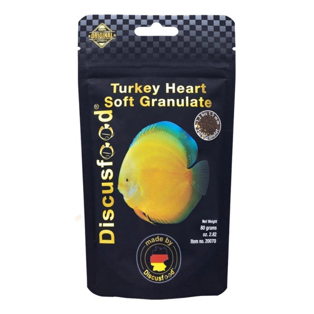 Discusfood Turkey Heart 1,5mm -  Alimentazione Premium per Discus con Cuore di Tacchino - Made in Germany Formato: 80 gr
