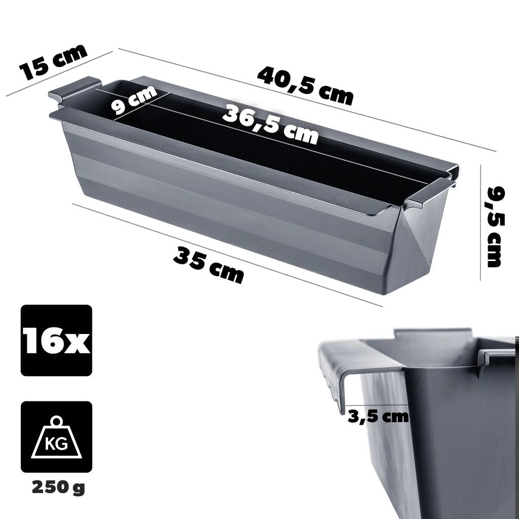 Vaso da fiori KADAX, vasi da fiori per Europallets, scatola da 40 cm, 16 pezzi
