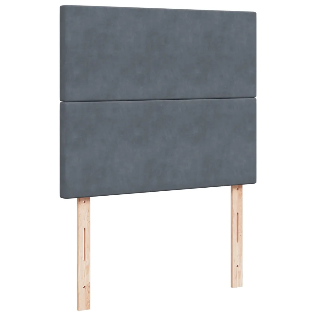 Giroletto a Molle con Materasso Grigio Scuro 120x190 cm Velluto