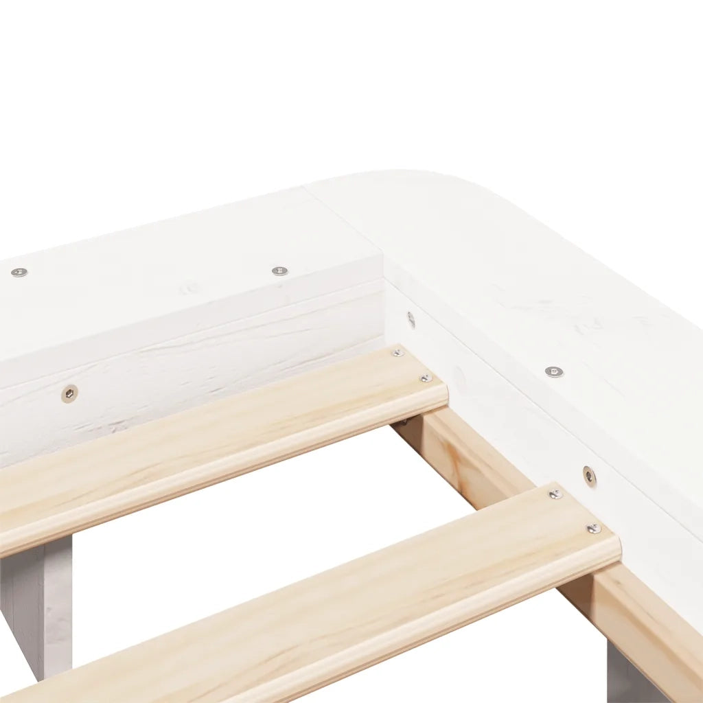 Letto senza Materasso Bianco 120x190 cm Legno Massello di Pino 850678