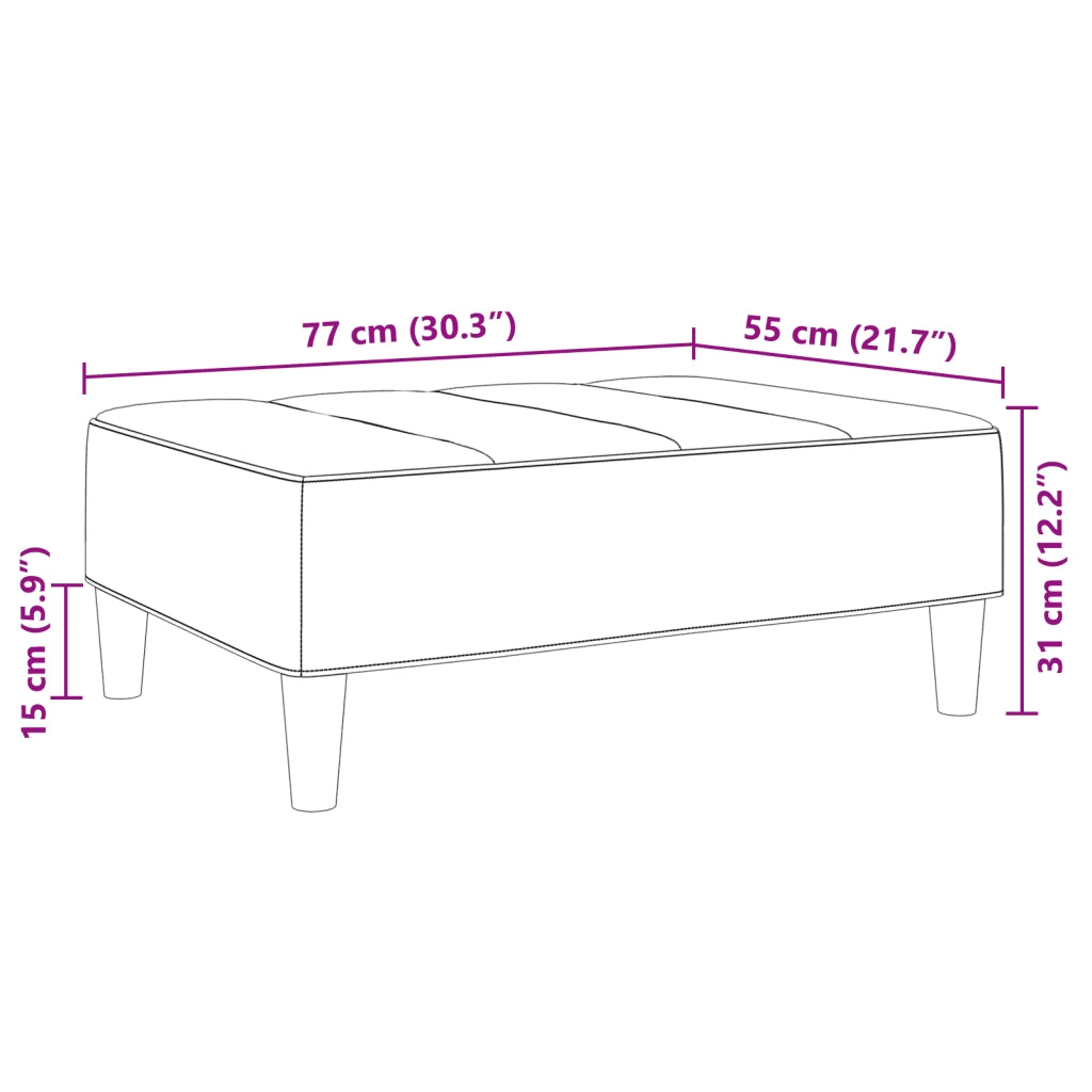 Poggiapiedi Grigio Chiaro 77x55x31 cm in Tessuto