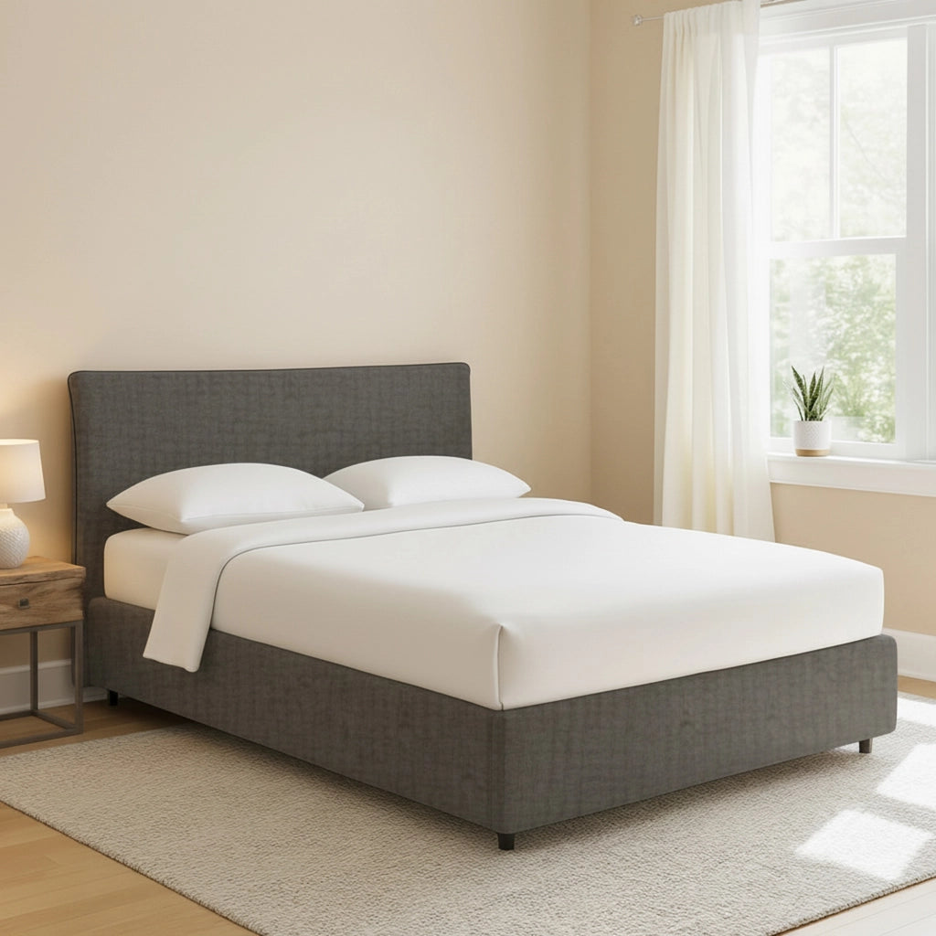 Oldham, Letto Piazza e Mezza Sfoderabile Made in Italy, Grigio Tortora