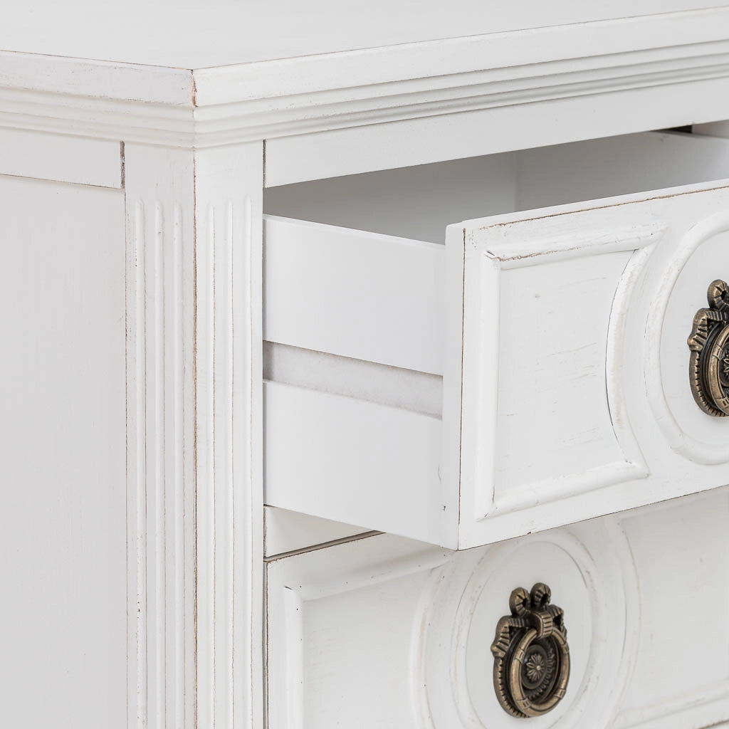 Comodino in legno bianco 46x32,5x67h cm