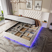Letto Contenitore con Testiera LED, USB e Sollevamento Idraulico ¨C MINIMAL ¨C 160x200