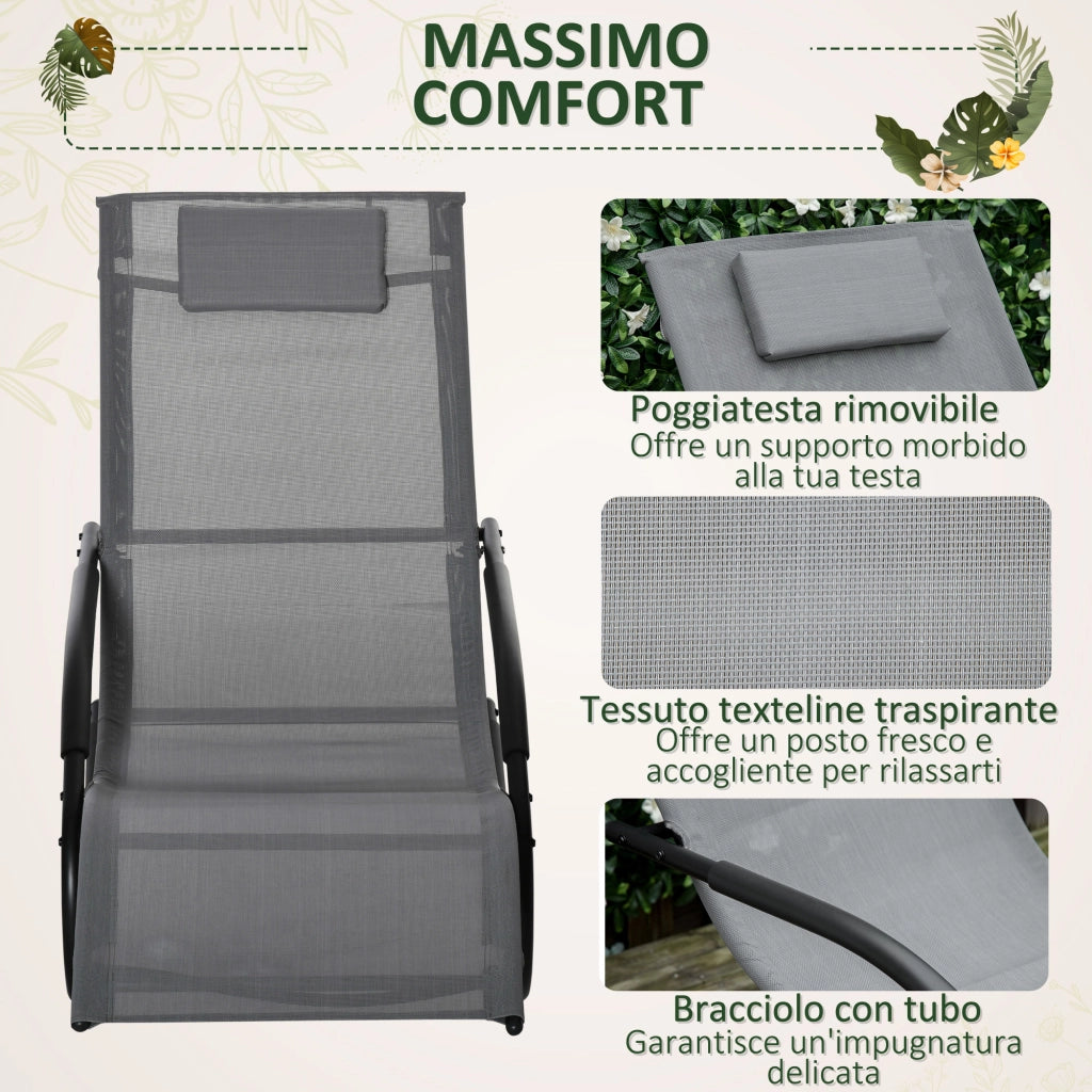 Sdraio Zero Gravity ¨C zephmum ¨C Metallo, Textilene, 63x160x88cm