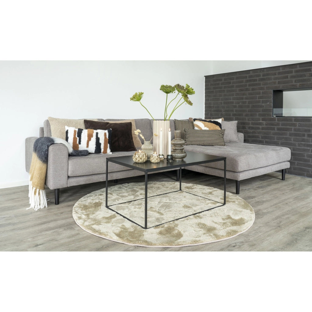 Tappeto Miami rotondo color sabbia in poliestere ø160 cm