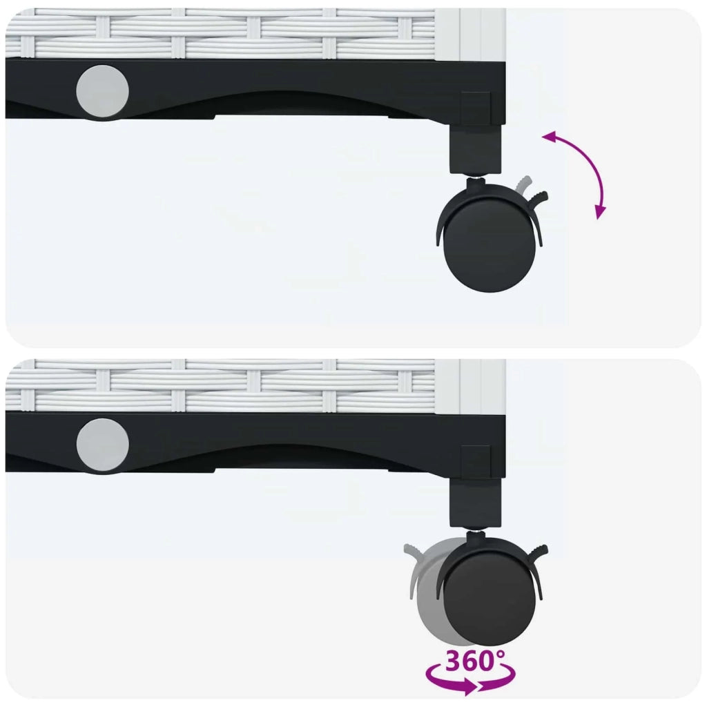 Vaso da giardino con grigliato e ruote Bianco PP 3423055