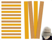 Strisce di cura 12 pezzi - Riduttore di cappello - Autoadesivo - Sostenibile - Leggero - Disegno giallo terroso