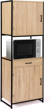 Credenza da cucina 60 CM DETROIT mobile di design industriale a 2 ante + cassetto