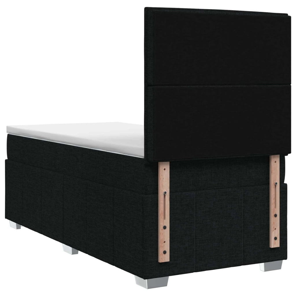 Letto Box Spring LED con Materasso Nero 80 x 200 cm Tessuto 3455481