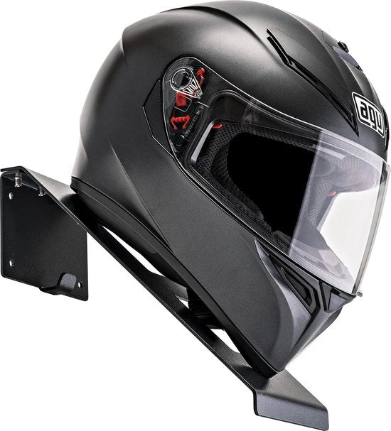 Sostegno per elmetto da parete - Supporto da parete per casco motociclistico - Nero