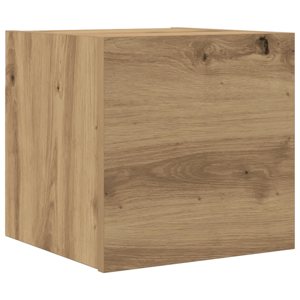 Armadietto TV Montato a Parete Rovere Artigianale 30,5x30x30 cm 856414