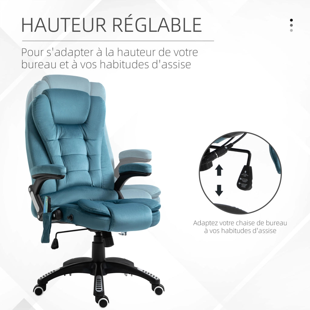 Sedia da ufficio ergonomica ¨C zephmum ¨C blu, tessuto, altezza regolabile