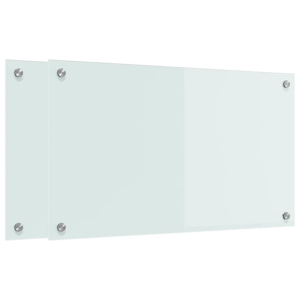 Schienale da cucina 2 pcs Bianco 70 x 40 cm vetro temperato 3415518