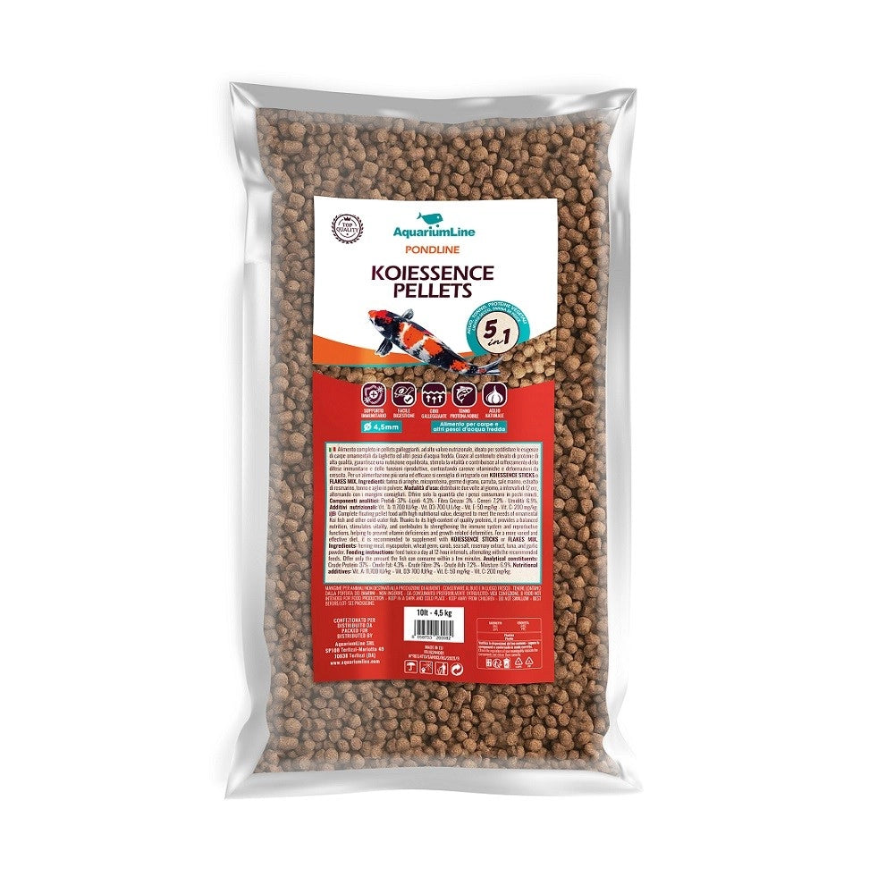 AquariumLine Koiessence Pellets sacco da 10L/4,5kg - alimento base in pellet 4,5mm per Carpe e pesci da laghetto