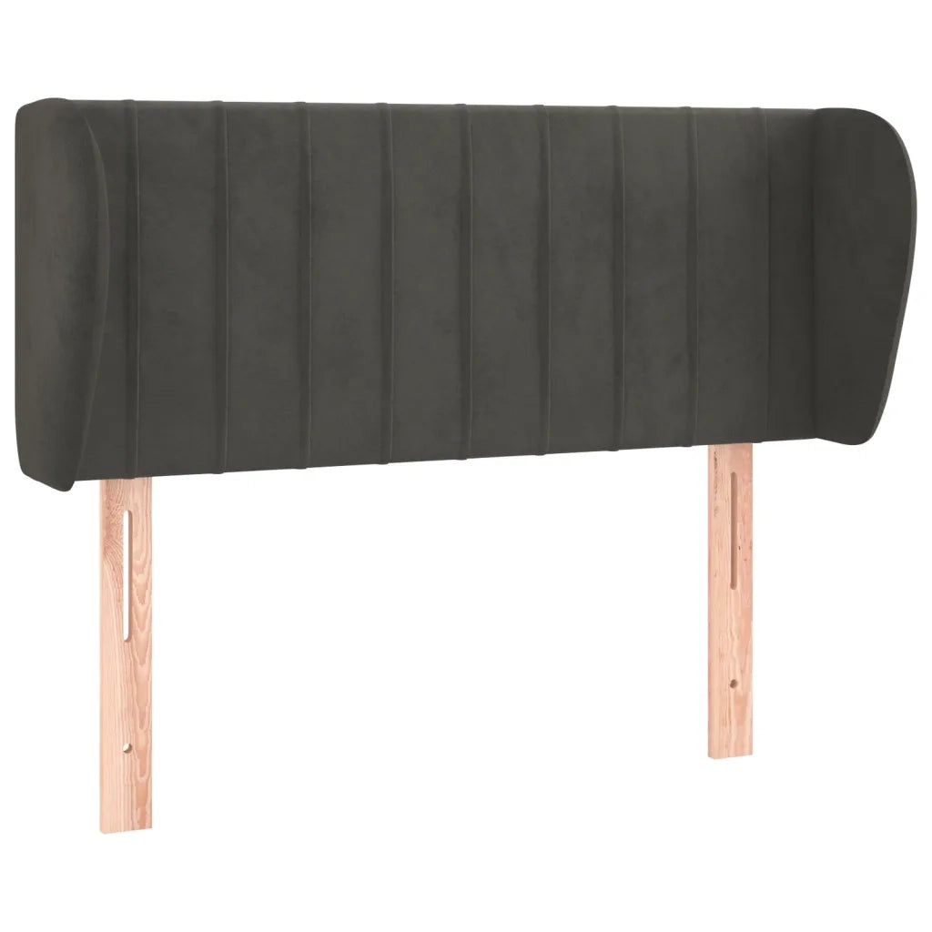 Testiera ad Orecchio-Testata con Orecchie Grigio Scuro 103x23x78/88 cm in Velluto 173873