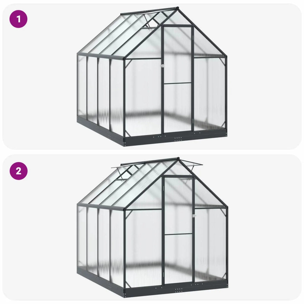 Serra da Giardino con porta Antracite 183,5 x 243,5 x 207 cm