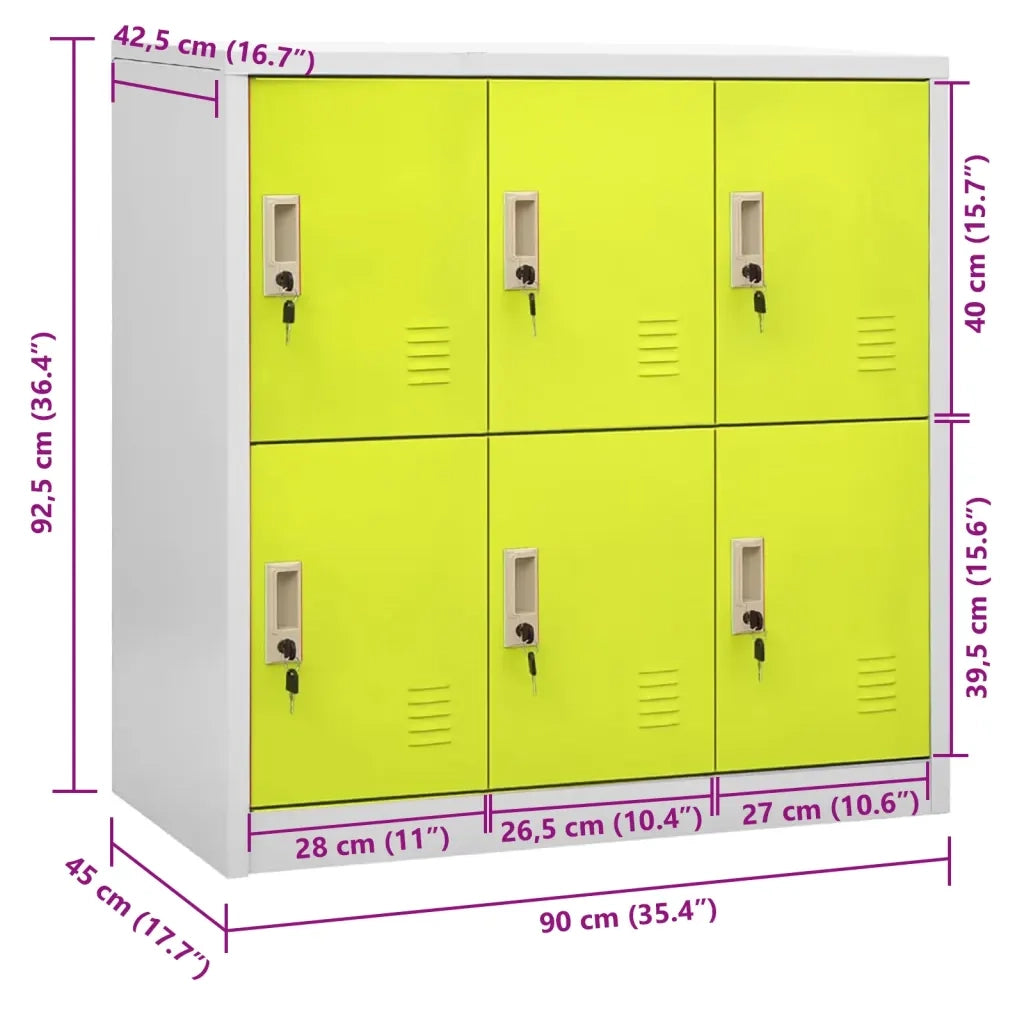 Armadietto a Chiave Grigio Chiaro e Verde 90x45x92,5 cm Acciaio 336439