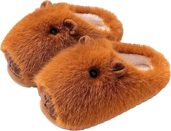Slipper in forma di animale - con suola antiscivolo spessa - adatto per attività interne ed esterne - 36-37 - Colore scuro