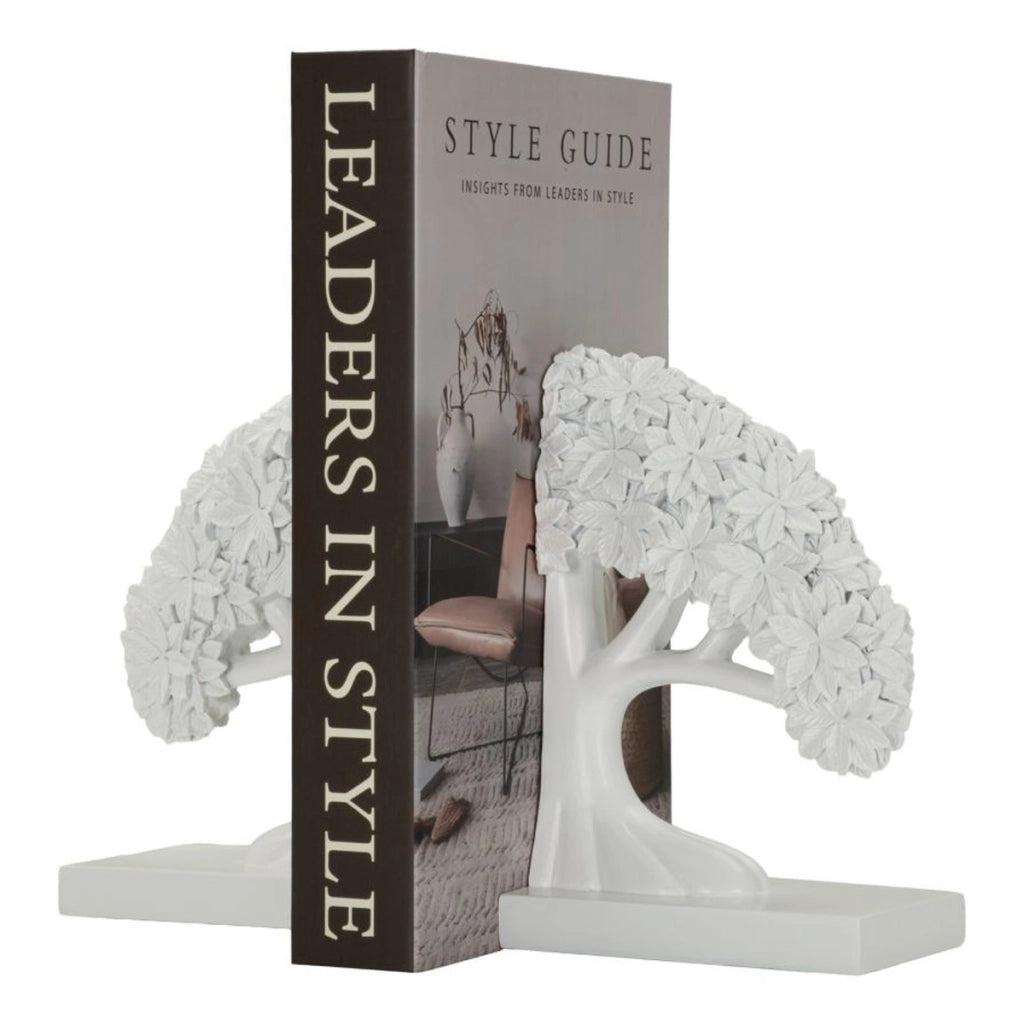 Set fermalibri Albero in poliresina bianco