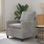 Divano Grigio Chiaro 76 x 81 x 87,5 cm Velluto 42028755
