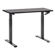 Scrivania regolabile manualmente in altezza Piano del tavolo legno nero Telaio in acciaio nero 120 x 72 cm Piedi quadrati Design moderno Ufficio