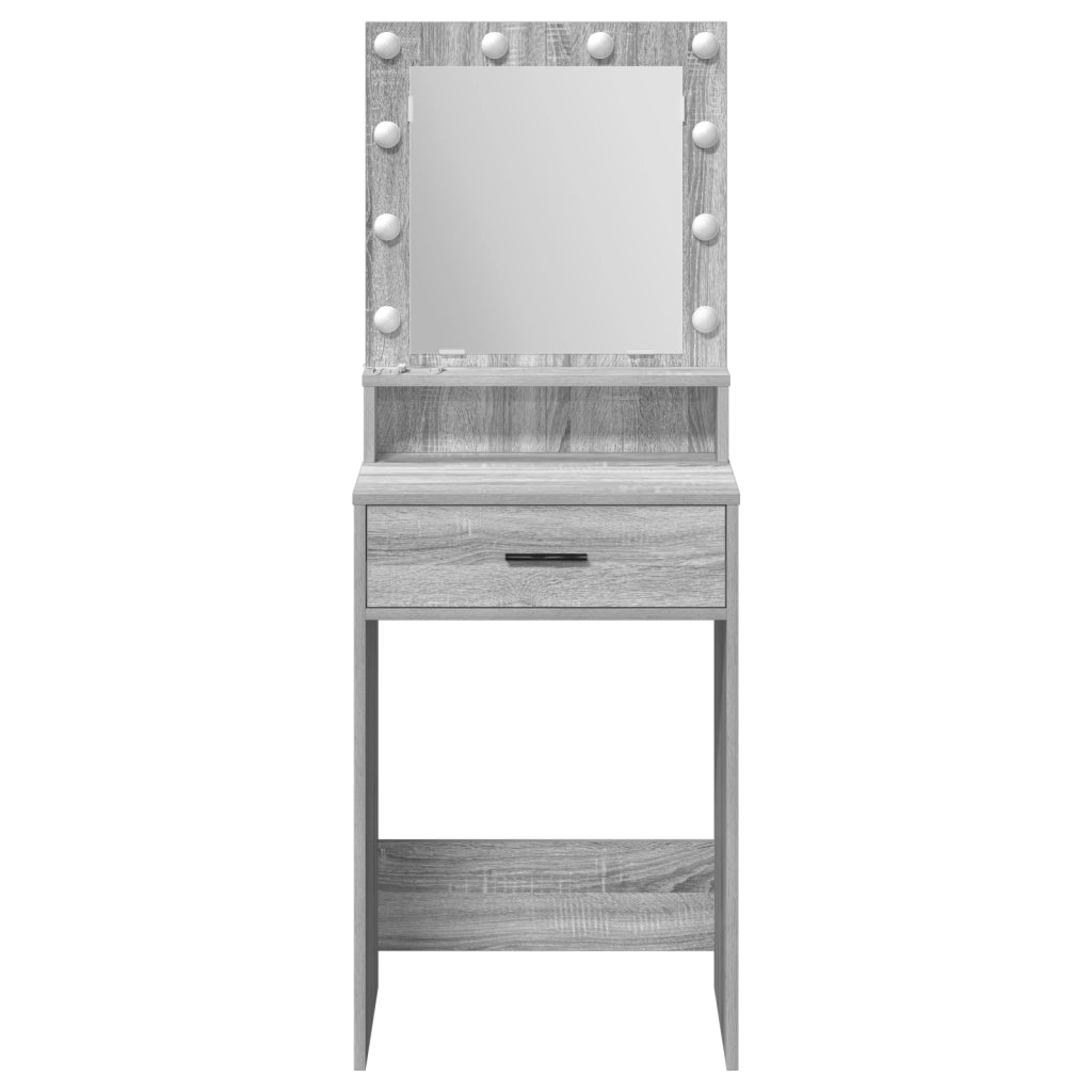 Toeletta  con luci LED Grigio Sonoma 50x41x135 cm