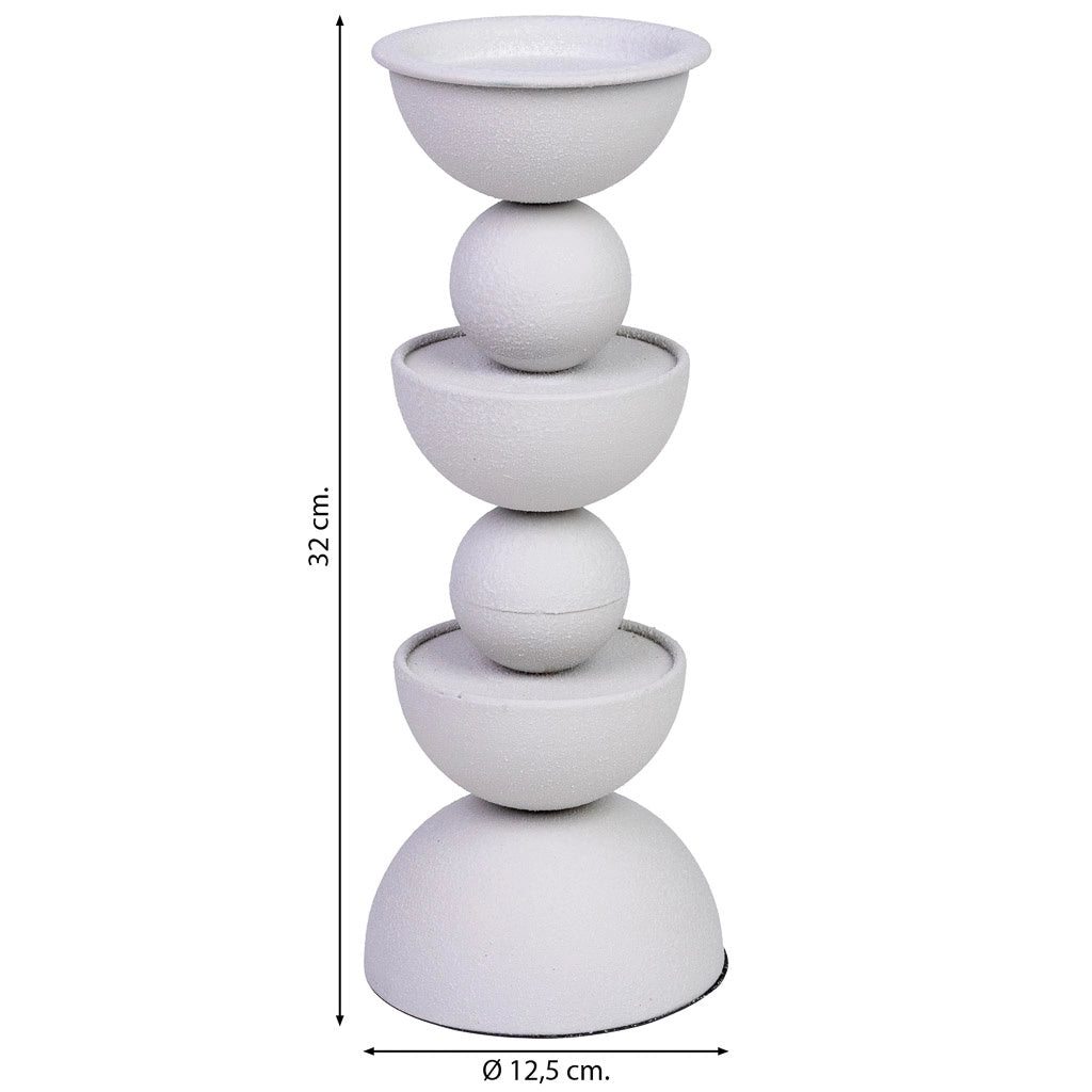 Candelabro in metallo bianco 12.5x12.5x32h cm