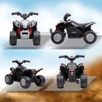 Quad Elettrico per Bambini 18-36 Mesi con Luci LED, Clacson e Pedali, 65.5x38.5x43.5 cm, Nero