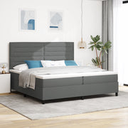 Letto con Rete con Materasso & LED Grigio Scuro 200x200 cm Tessuto