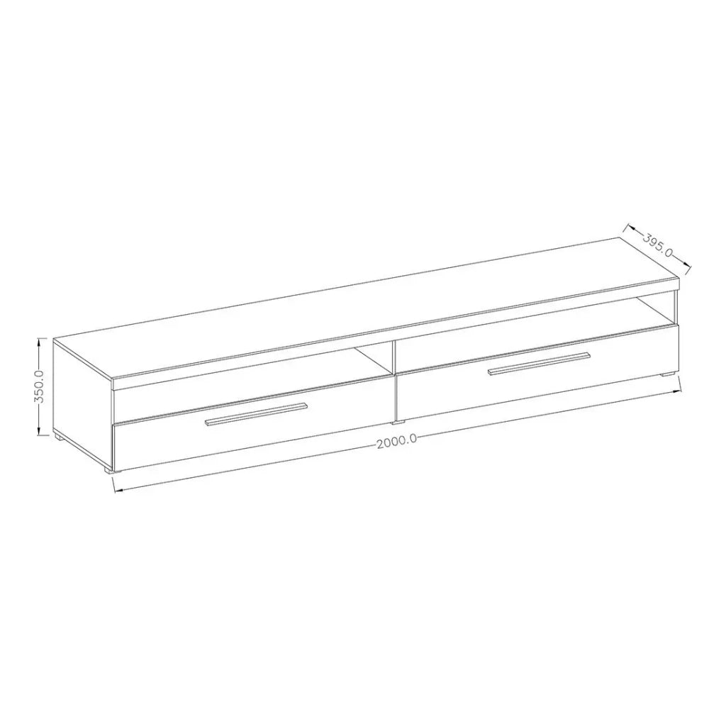 Mobile TV XL 200cm collezione BOMBAY. Colore grigio effetto ardesia.