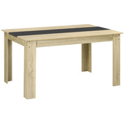 Tavolo da pranzo allungabile in legno effetto naturale e nero ¨C zephmum ¨C 140x90x75 cm