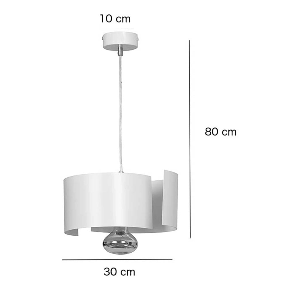 Sospensione Moderna 1 Luce Houyi In Acciao Bianco E Cromo