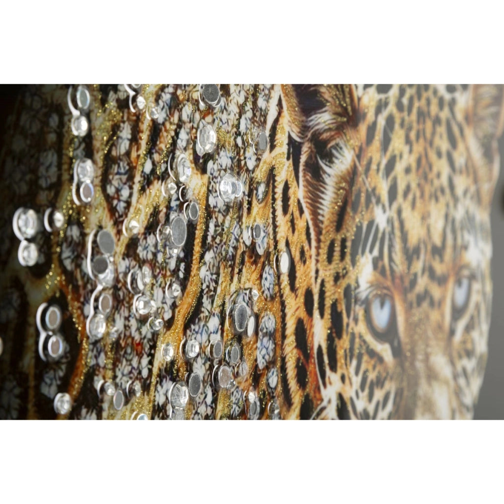 Stampa su Tela Leopardo, Multicolore, Tessuto, 82x82x4 cm