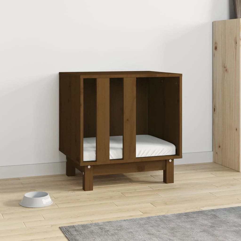 Cuccia per cani 50 x 40 x 52 cm in legno massello di pino marrone 02_0043443