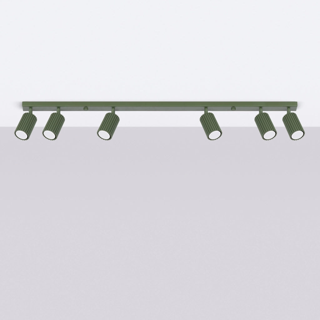 Plafoniera a barra GRAVIO verde oliva 117cm 6xGU10