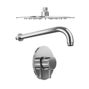 Set doccia cromato - Miscelatore incasso Katharine con braccio e soffione slim 20 cm