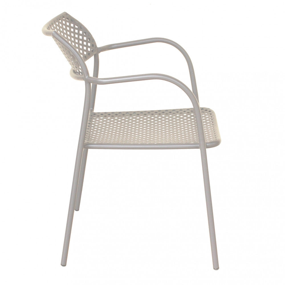 Sedia da Giardino Windsor Impilabile 56x56x78 h cm in Acciaio Tortora