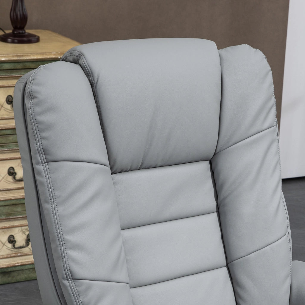 Poltrona relax reclinabile girevole con poggiapiedi ¨C zephmum ¨C Grigio similpelle