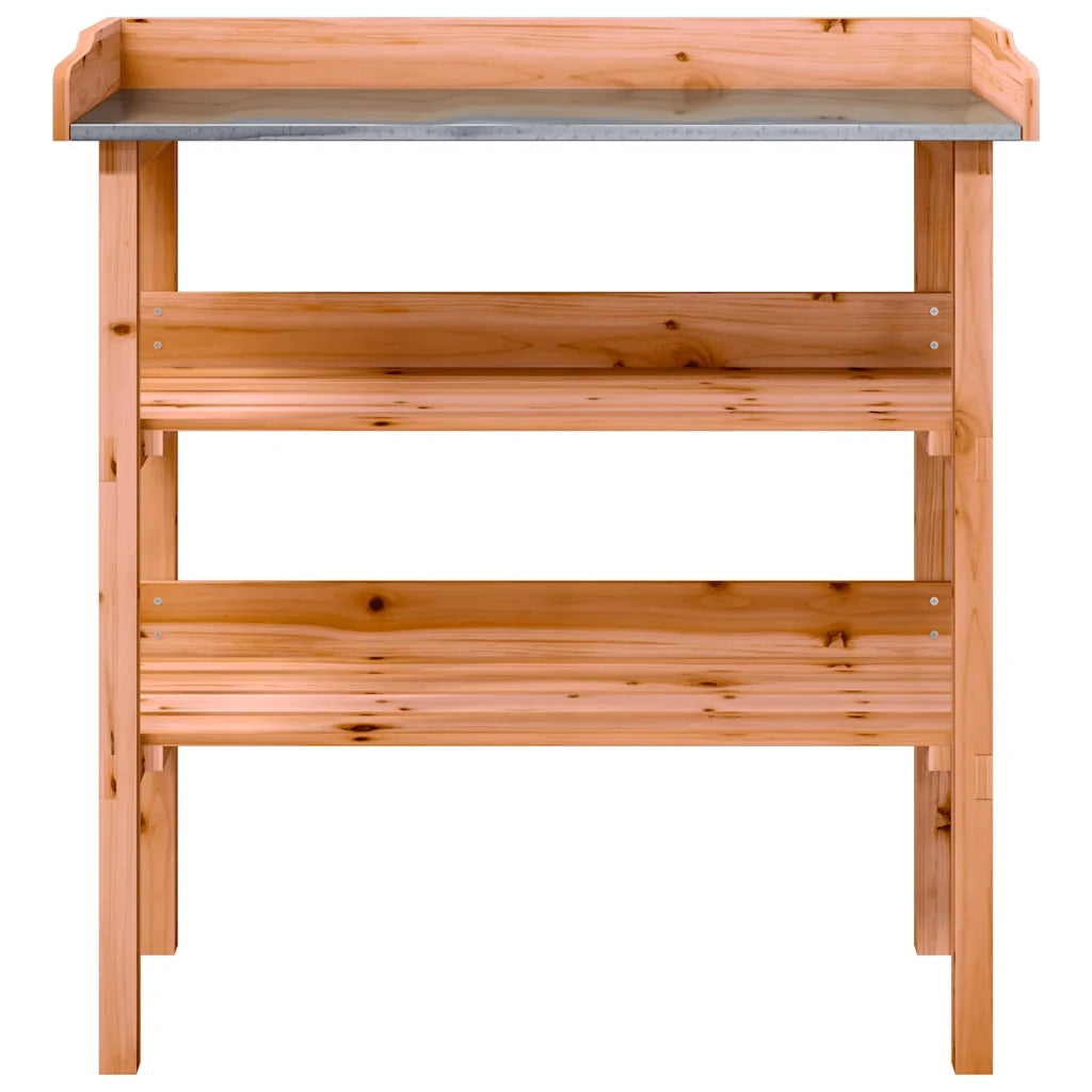 Tavolo Piante con Ripiani Marrone 78x38x,82,5cm Massello Abete 156353