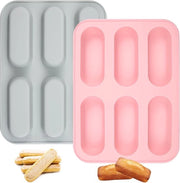 Due Formati di Muffin in Silicone Non-Adesivi 6 Cavità Piccoli per Feste Grandi per Dolci Pane e Meatloaf