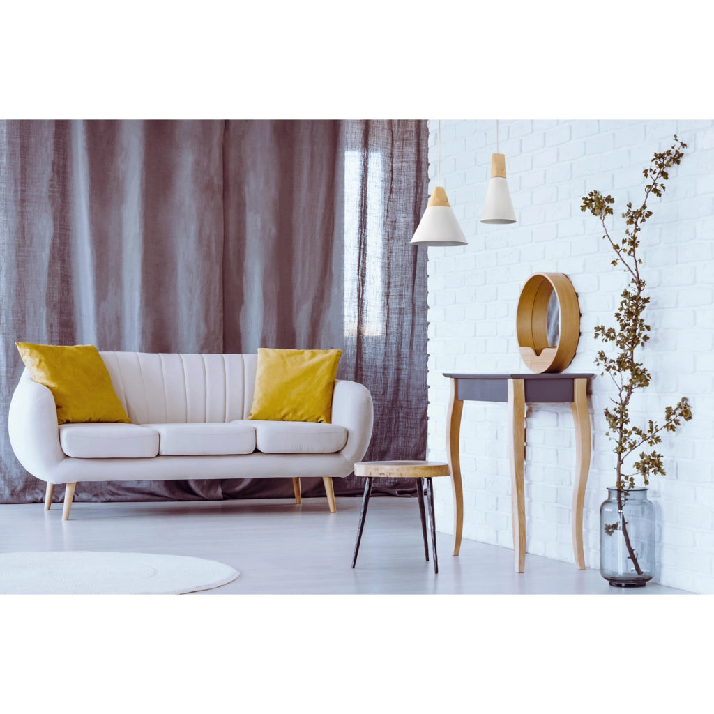Maytoni Sospensione Minimal Bicones 1 luce E27 bianco oro metallo legno