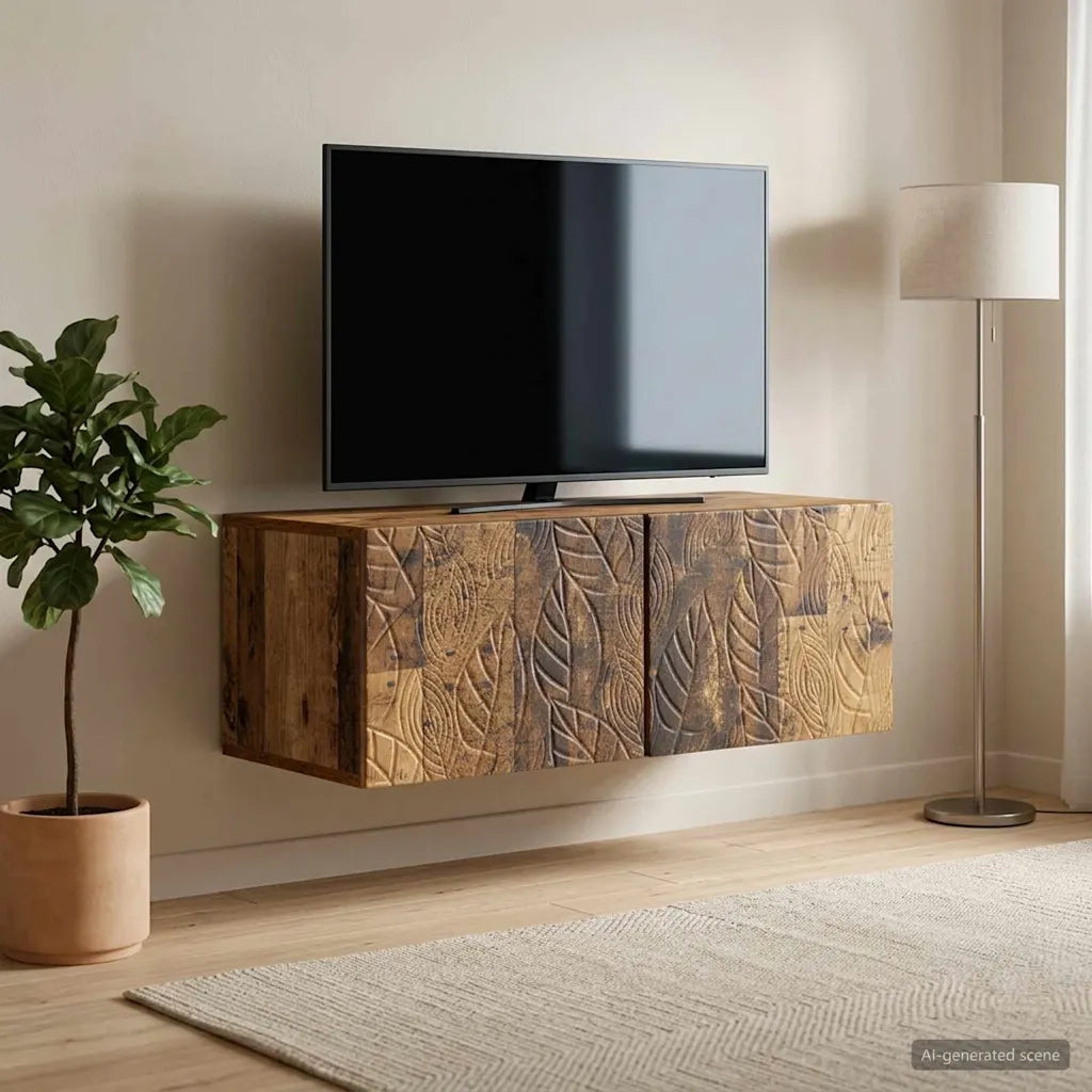 Mobile Porta TV da Muro 98 x 31 cm Legno antico 898903
