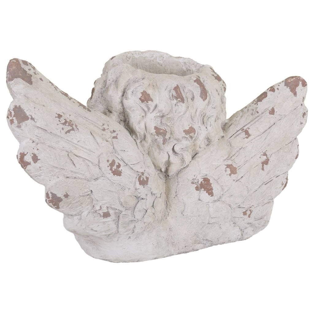 Fioriera angelo in magnesio bianco, 59x36x36h cm