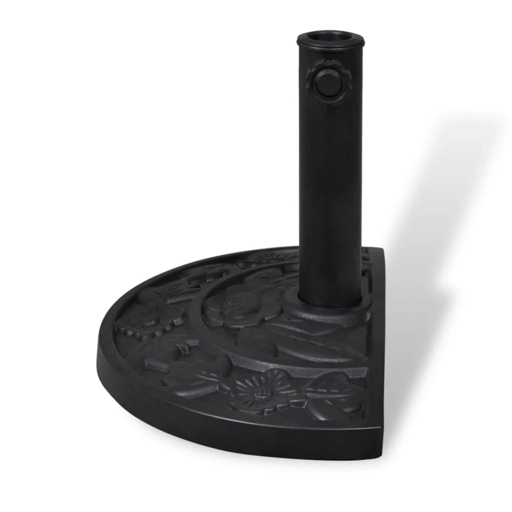 Base per ombrellone semicircolare in resina diametro 38 e 48 mm 9 kg nero 2202079