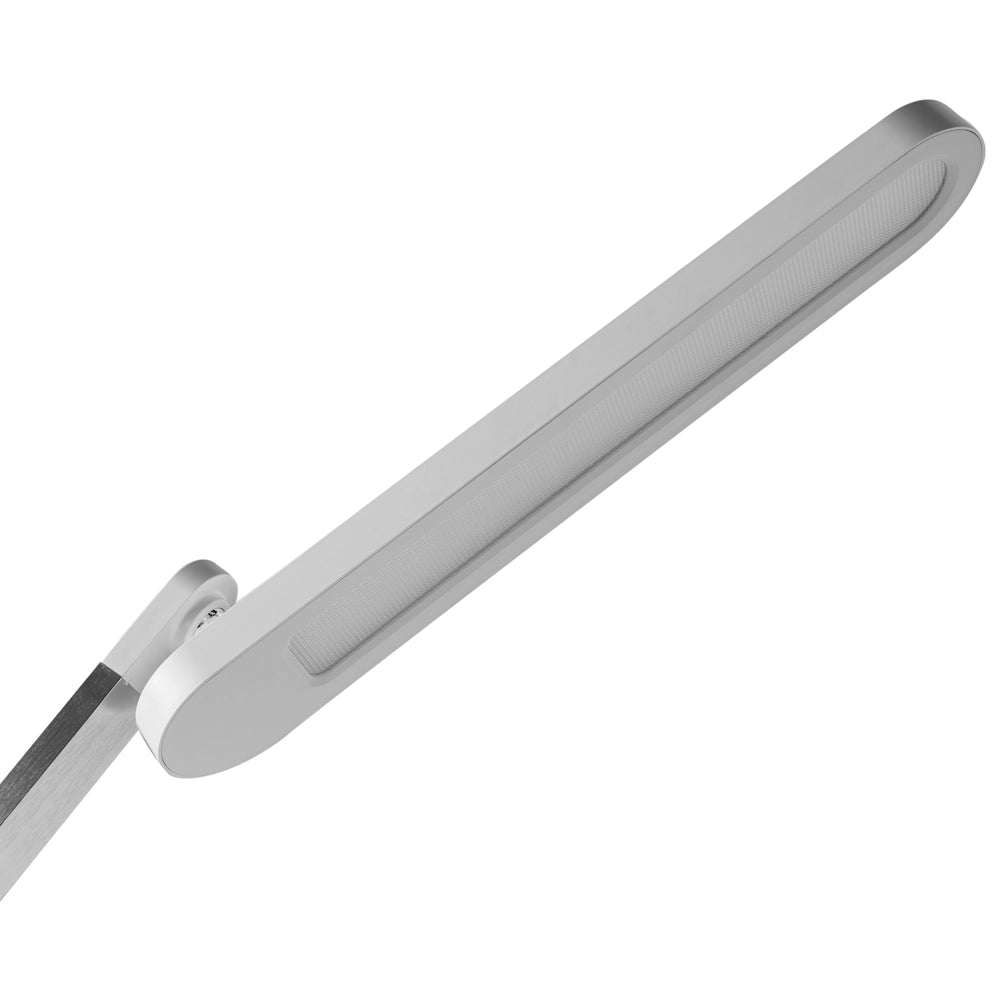 Lampada da scrivania moderna per ufficio domestico 3 modalità di temperatura Dimmer continuo Caricatore wireless Paralume regolabile Materiale sintetico Bianco